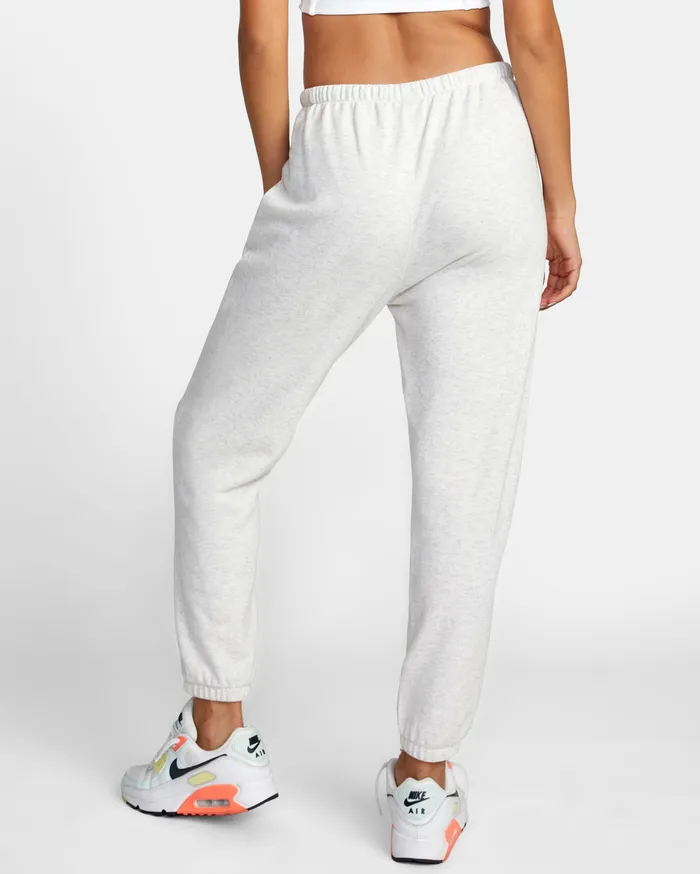 RVCA Womens Loungewear Va Essential Jogger Sweatpants Snow Marle Swm On Sale