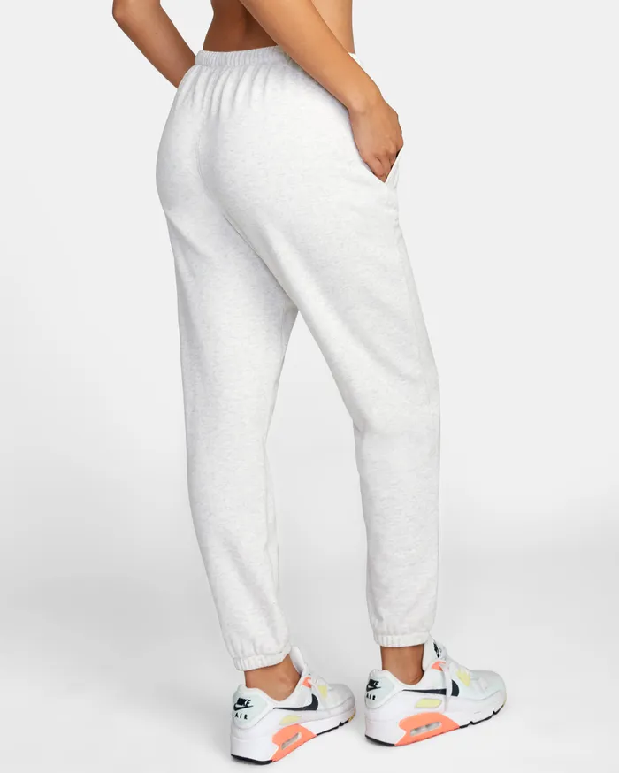 RVCA Womens Loungewear Va Essential Jogger Sweatpants Snow Marle Swm On Sale