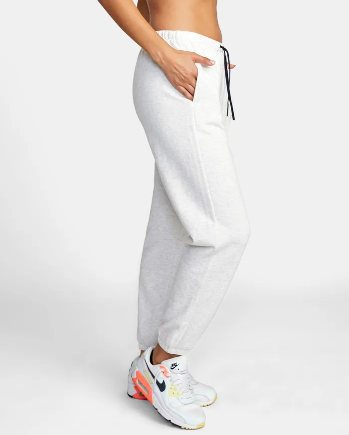 RVCA Womens Loungewear Va Essential Jogger Sweatpants Snow Marle Swm On Sale