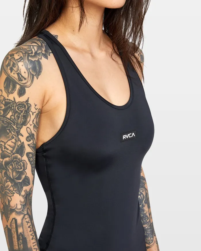 RVCA Womens One Pieces Va Essential Solid Medium Coverage Racerback One Piece Swimsuit Black Blk