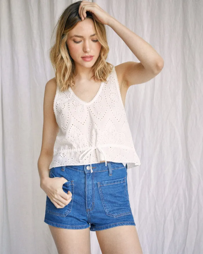 RVCA Womens Shorts Camille Rowe Rowe Denim Shorts Indigo Rinse Igr Gift Ideas