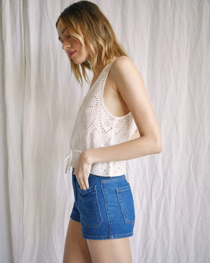 RVCA Womens Shorts Camille Rowe Rowe Denim Shorts Indigo Rinse Igr Gift Ideas
