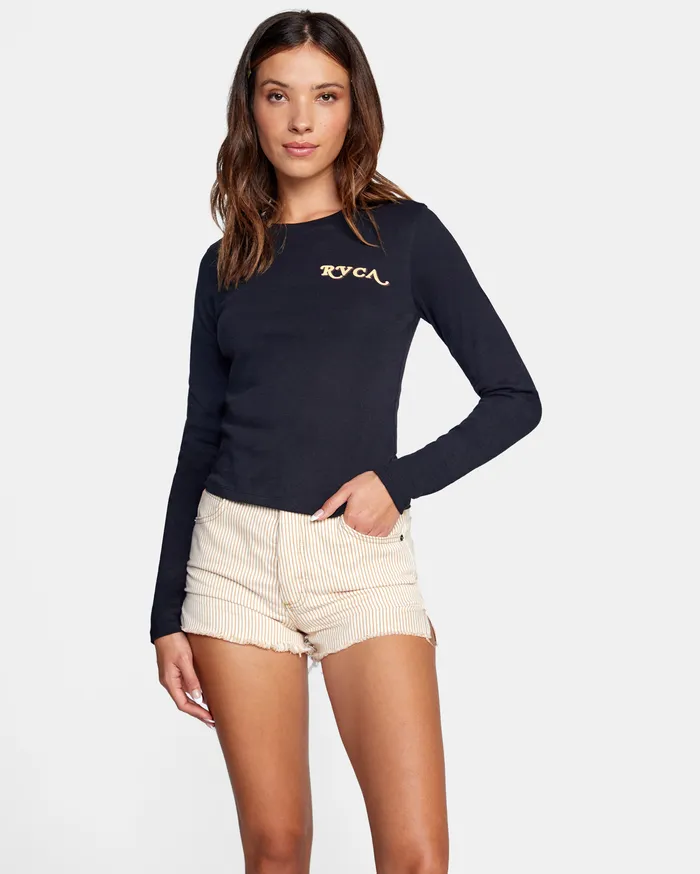 RVCA Womens Shorts Indi HighRise Denim Shorts Sunshine Ydj0 Near Me