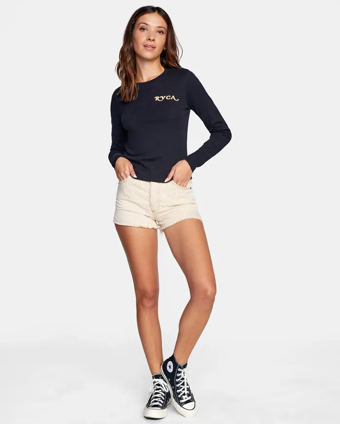 RVCA Womens Shorts Indi HighRise Denim Shorts Sunshine Ydj0 Near Me