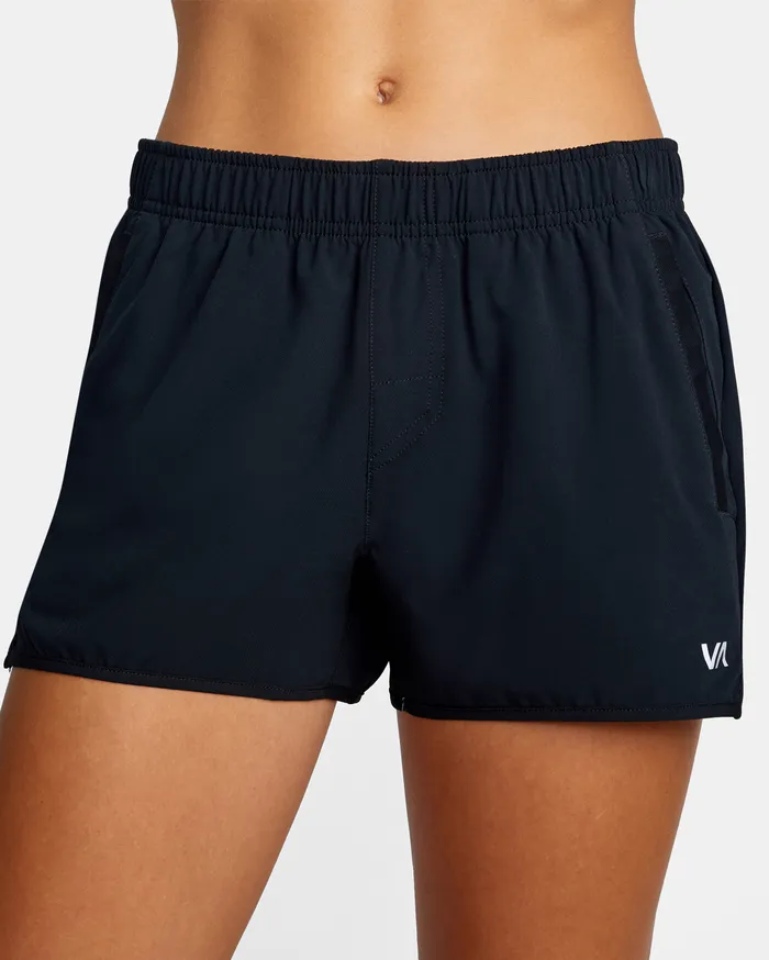RVCA Womens Shorts Va Essential Yogger Stretch Sport Short Black Blk Casaul