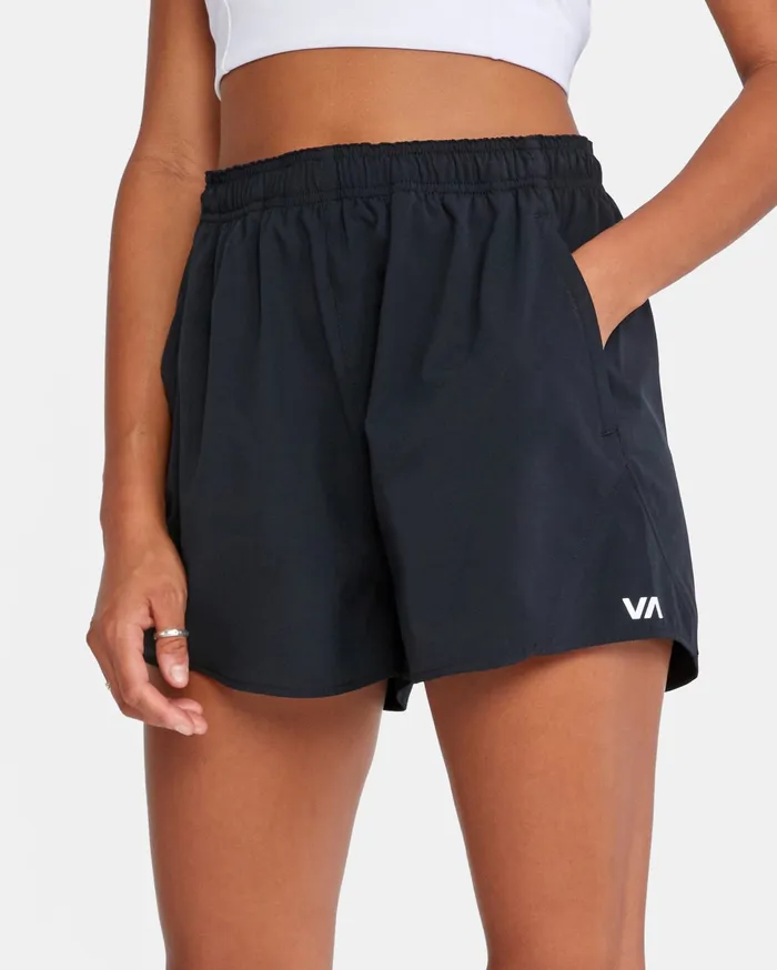 RVCA Womens Shorts Va Essential Yogger Stretch Sport Short Black Blk Casaul