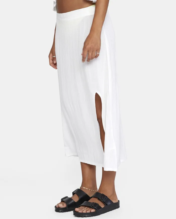 RVCA Womens Swimsuit Cover Ups After Hours Solid Skirt Bright White Bwh
