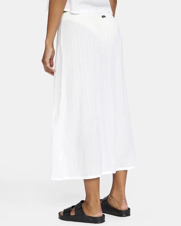RVCA Womens Swimsuit Cover Ups After Hours Solid Skirt Bright White Bwh
