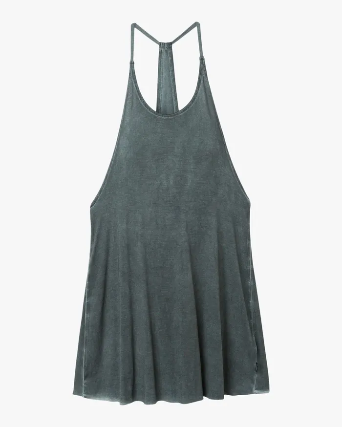 RVCA Womens Swimsuit Cover Ups Backside Tank Dress Iron Iro