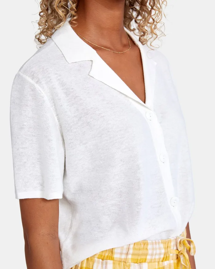RVCA Womens Swimsuit Cover Ups Baseline Sweater Cloud Clo