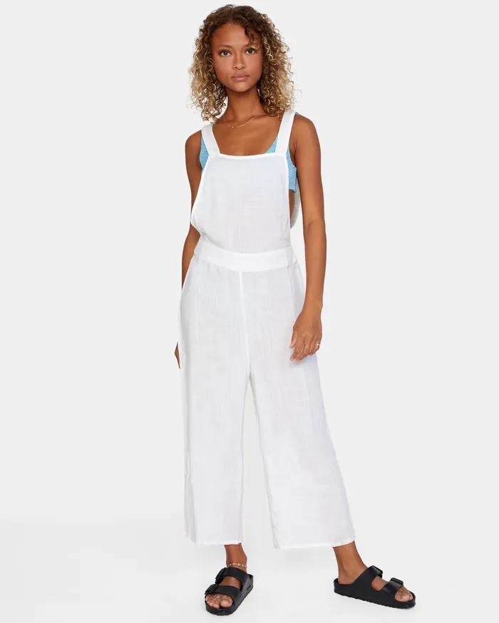 RVCA Womens Swimsuit Cover Ups Luminous Solid Jumper Bright White Bwh
