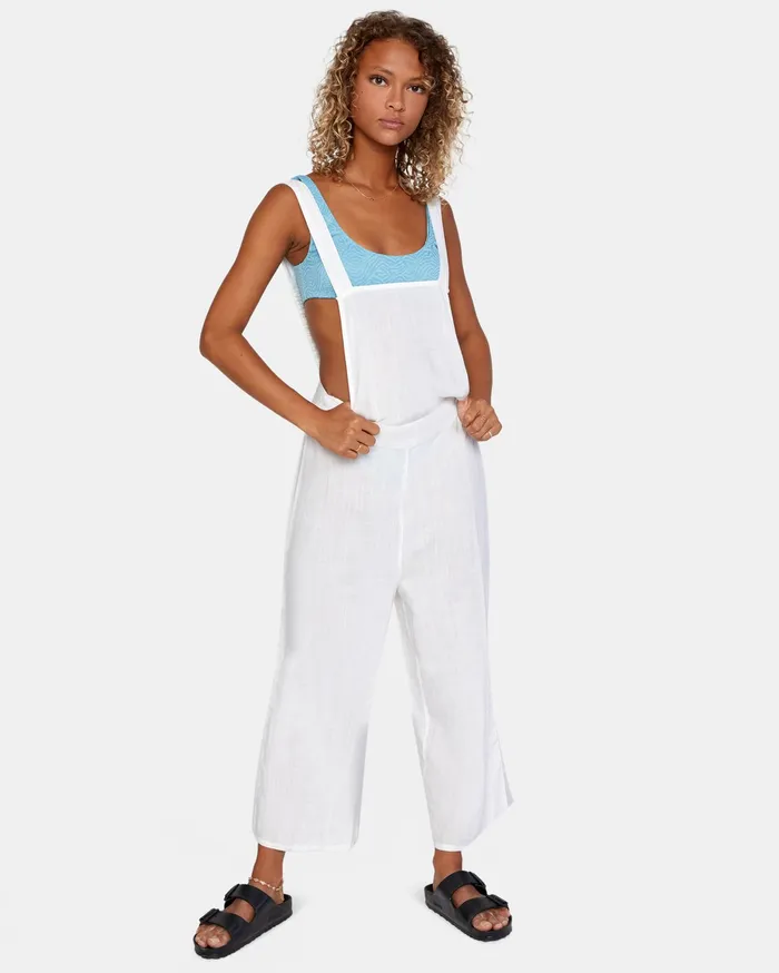 RVCA Womens Swimsuit Cover Ups Luminous Solid Jumper Bright White Bwh