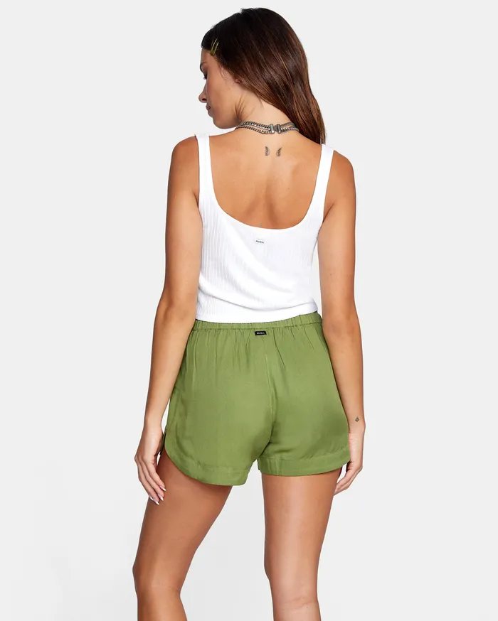 RVCA Womens Swimsuit Cover Ups New Yume Elastic Short Green Moss Gmv0
