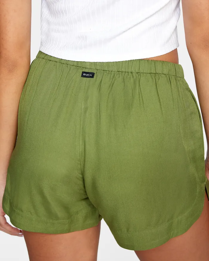 RVCA Womens Swimsuit Cover Ups New Yume Elastic Short Green Moss Gmv0