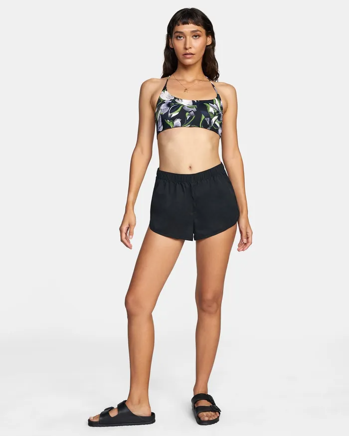 RVCA Womens Swimsuit Cover Ups Shorebreak Boardshorts Black Blk Cheap On Sale