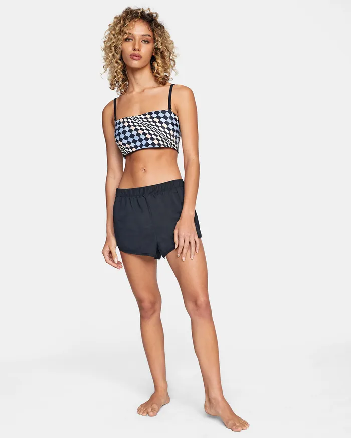 RVCA Womens Swimsuit Cover Ups Shorebreak Boardshorts Black Blk Cheap On Sale