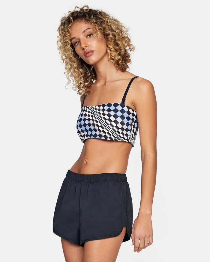 RVCA Womens Swimsuit Cover Ups Shorebreak Boardshorts Black Blk Cheap On Sale