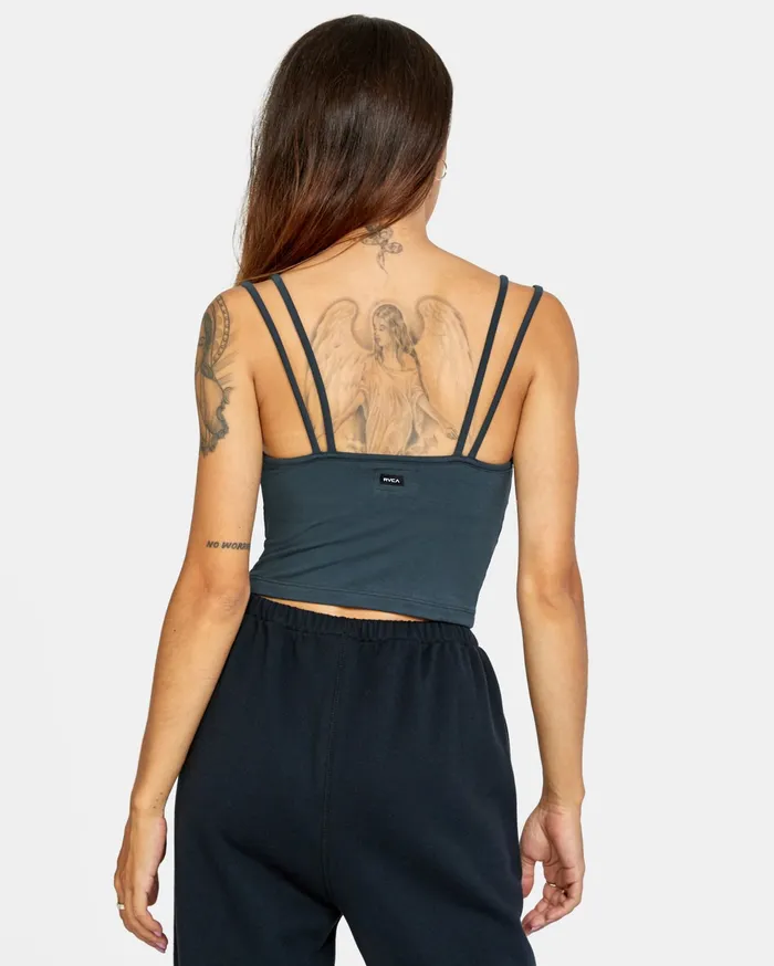 RVCA Womens Tops Canary Tank Top Iron Iro