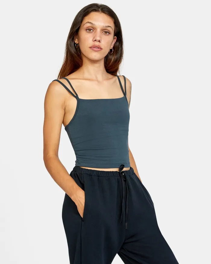 RVCA Womens Tops Canary Tank Top Iron Iro