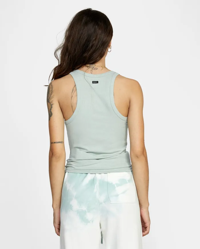 RVCA Womens Tops Century Tank Top Aqua Aqq