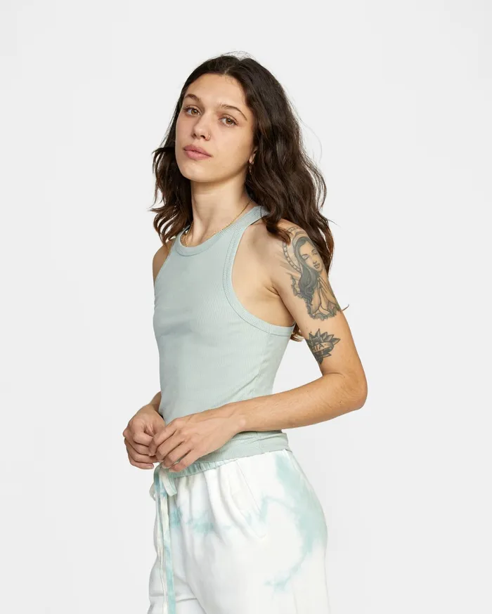 RVCA Womens Tops Century Tank Top Aqua Aqq