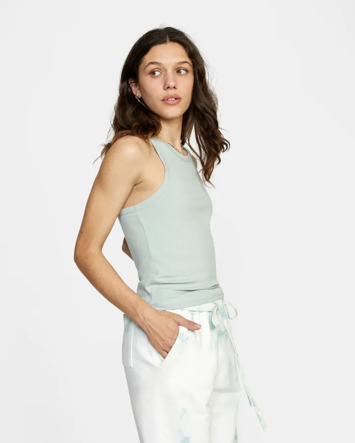 RVCA Womens Tops Century Tank Top Aqua Aqq