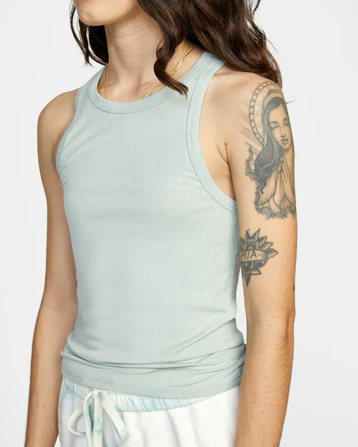 RVCA Womens Tops Century Tank Top Aqua Aqq