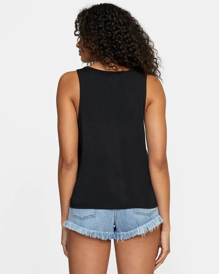 RVCA Womens Tops Minted Tank Top Black Blk