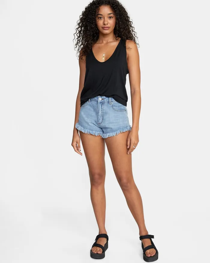 RVCA Womens Tops Minted Tank Top Black Blk