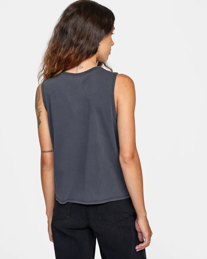 RVCA Womens Tops Ptc Boxy Tank Top Black Blk