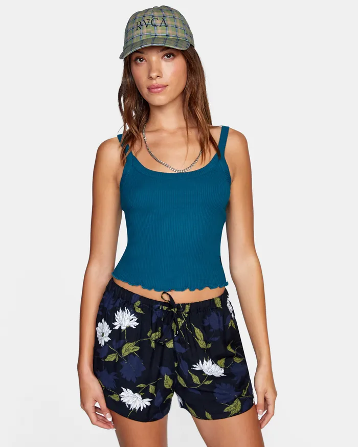 RVCA Womens Tops Sweet Life Tank Top Deep Teal Dpt