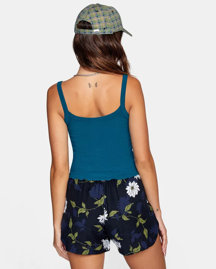 RVCA Womens Tops Sweet Life Tank Top Deep Teal Dpt