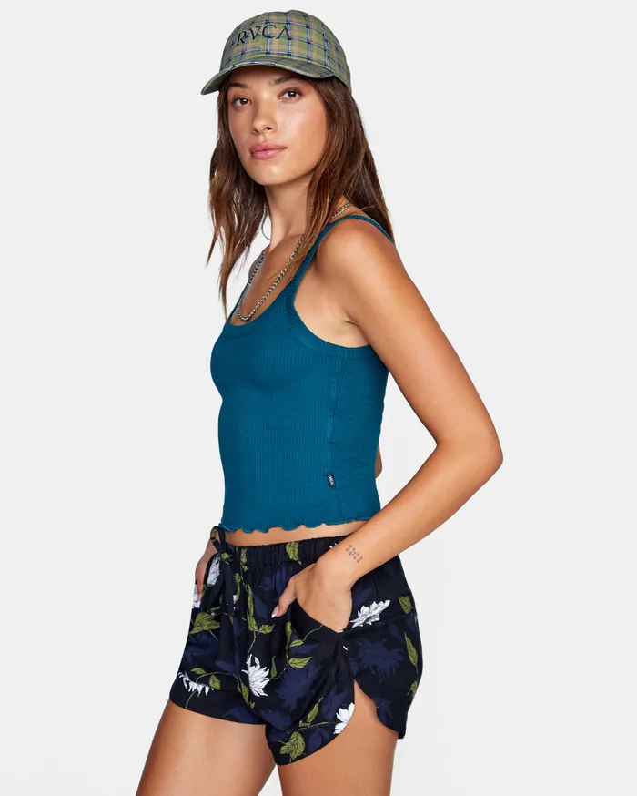 RVCA Womens Tops Sweet Life Tank Top Deep Teal Dpt