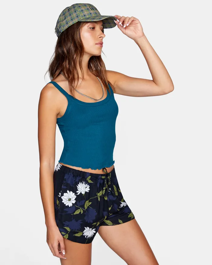 RVCA Womens Tops Sweet Life Tank Top Deep Teal Dpt