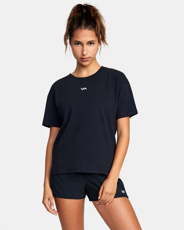RVCA Womens Tops Va Essential Sport Tee Black Blk