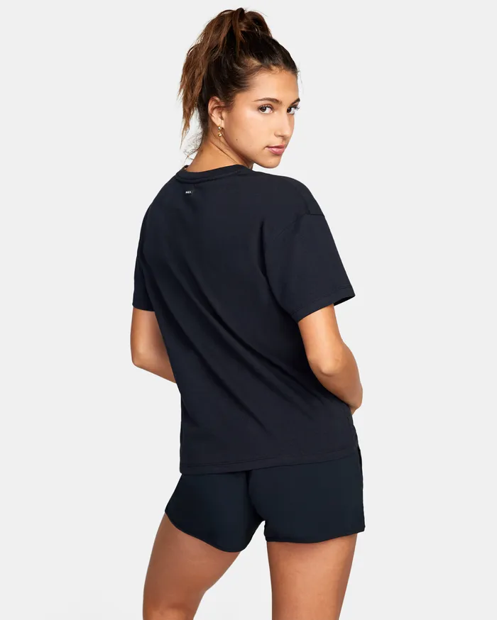 RVCA Womens Tops Va Essential Sport Tee Black Blk