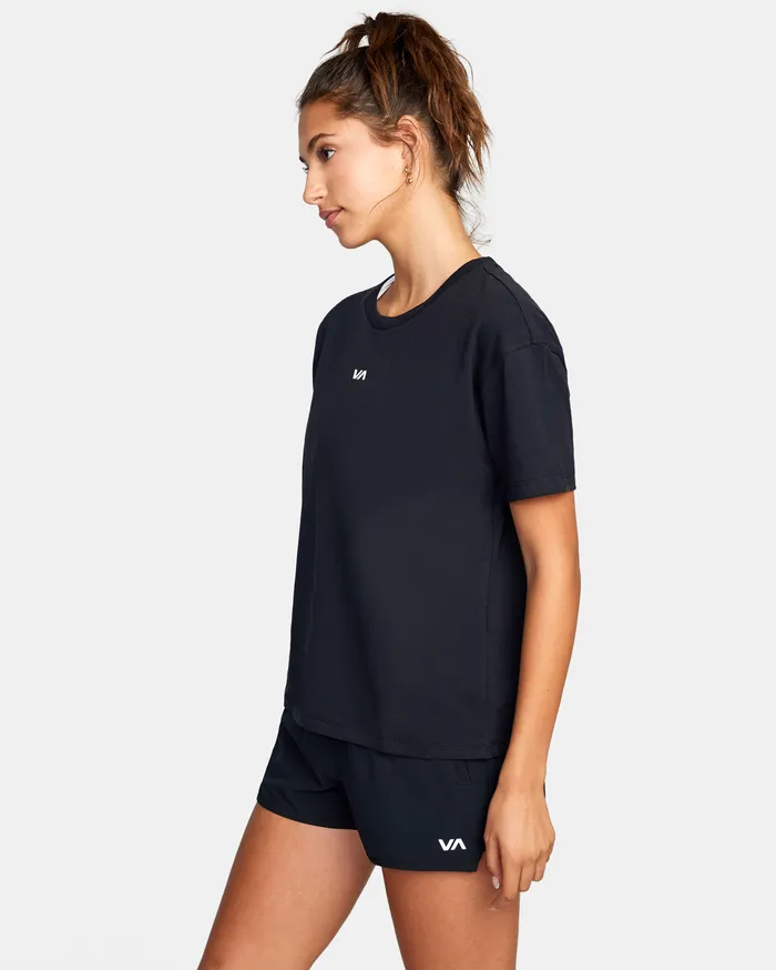 RVCA Womens Tops Va Essential Sport Tee Black Blk