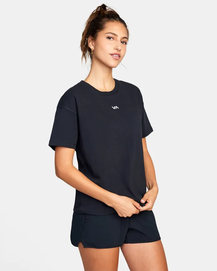 RVCA Womens Tops Va Essential Sport Tee Black Blk