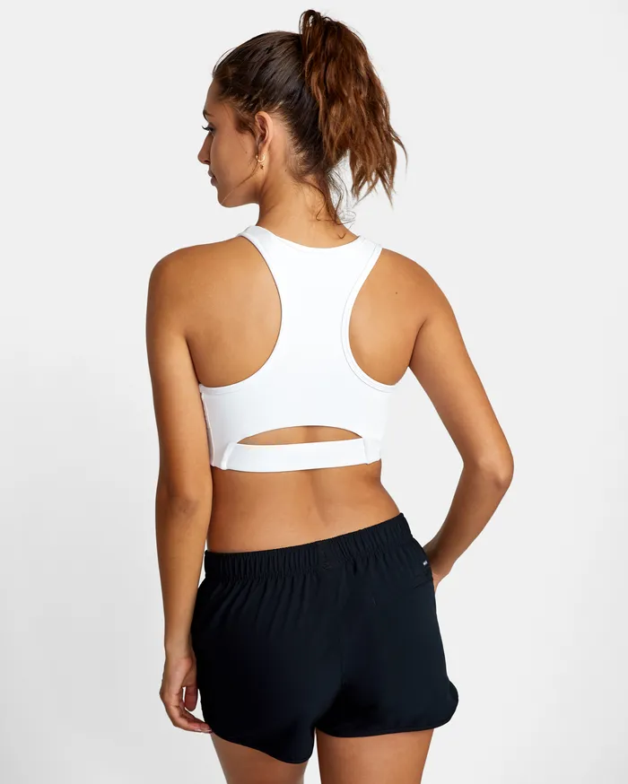 RVCA Womens Tops Va Essential Sports Bra White Wht