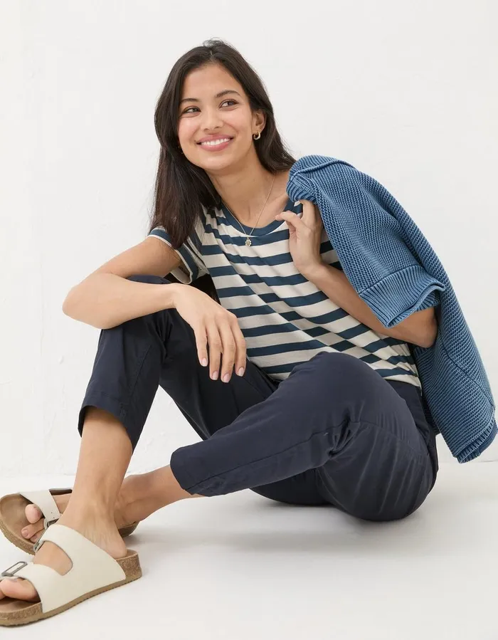 Rye Chinos Navy Women FatFace Trousers and Leggings