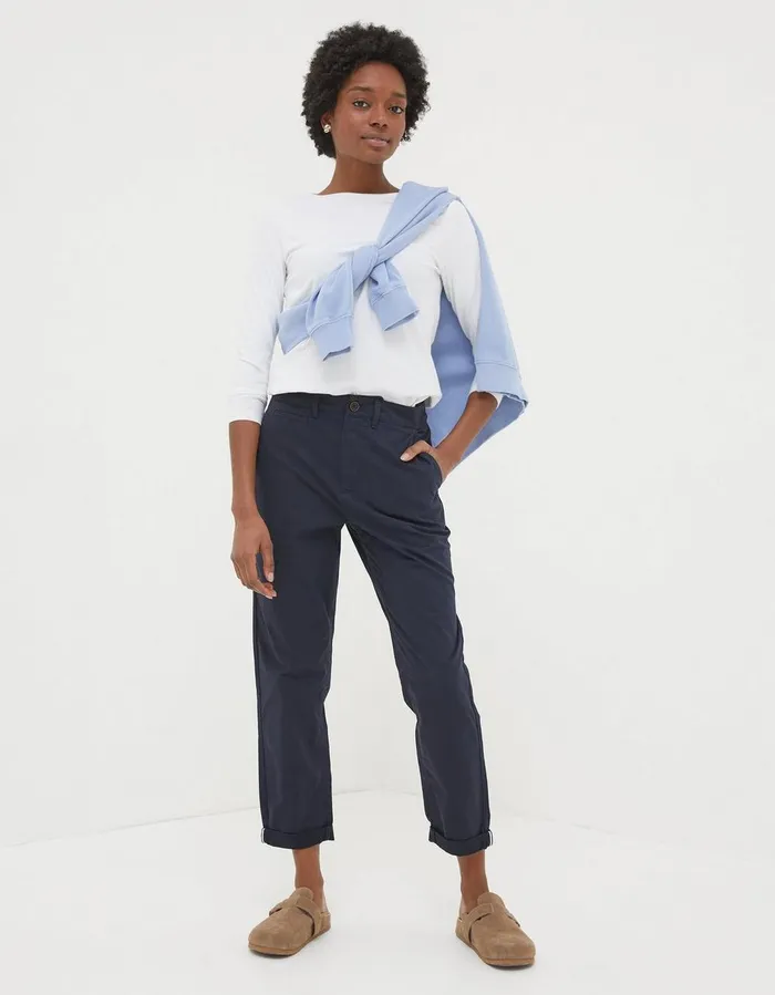 Rye Chinos Navy Women FatFace Trousers and Leggings