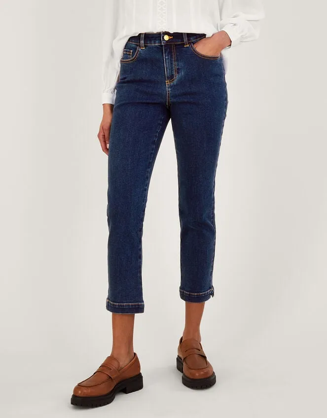 Safaia Crop Jeans With Sustainable Cotton Blue Women Monsoon Trousers and Jeans