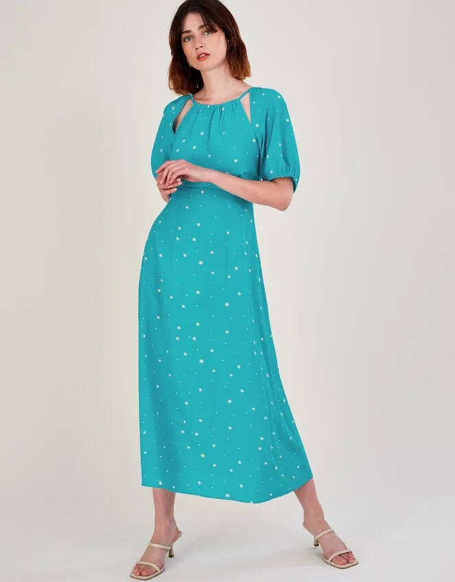 Sami Spot Print Dress Teal Women Monsoon Dresses