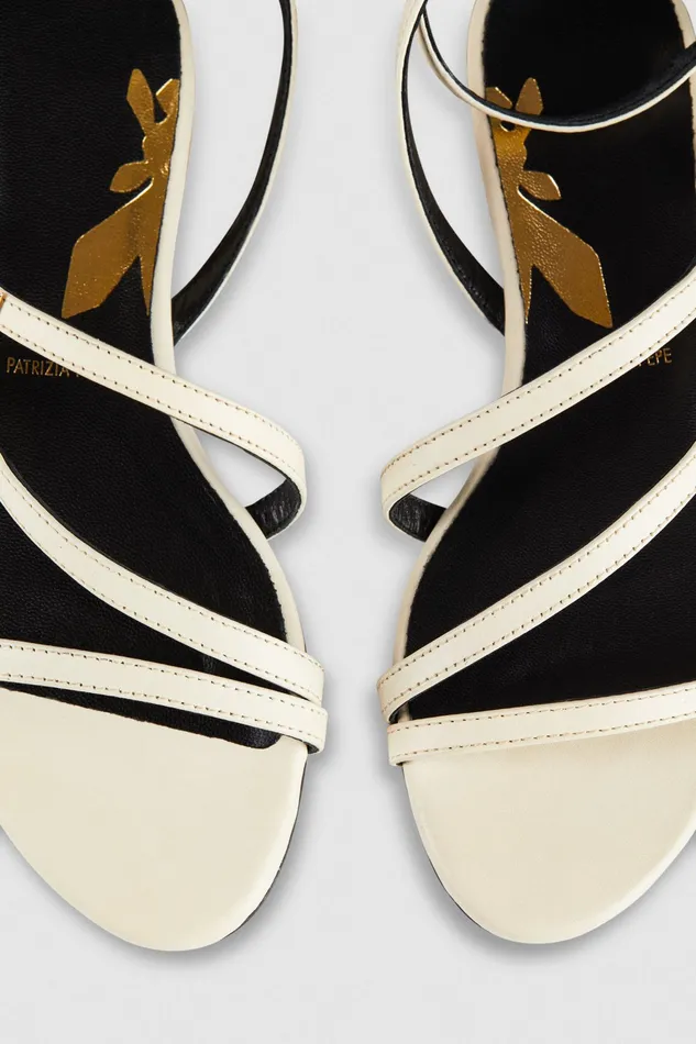 Sandals Women Patrizia Pepe Flat Leather Sandals Off White