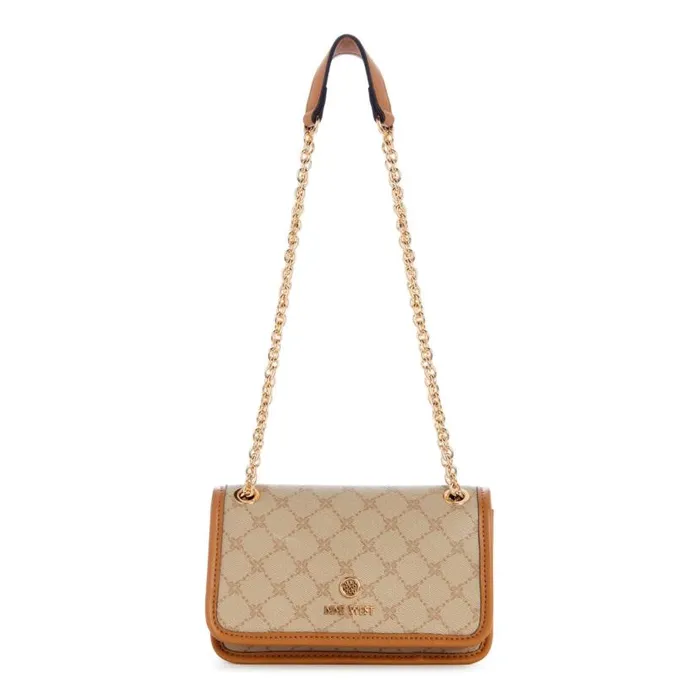 Saoirse Flap Crossbody Khaki Logocamel WomenMen Nine West Crossbody