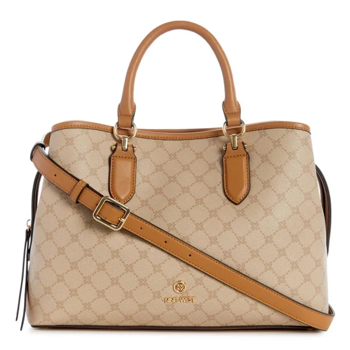 Saoirse Jet Set Satchel Khaki Logocamel WomenMen Nine West New Handbags