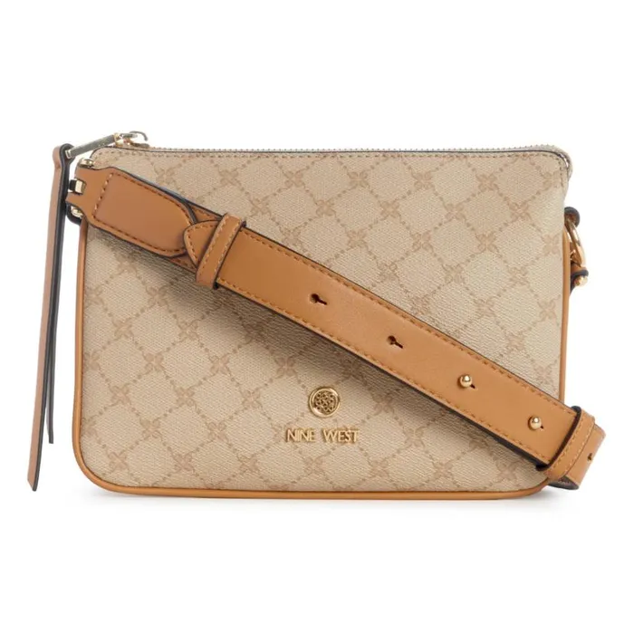 Saoirse Triple Compartment Crossbody Khaki Logocamel WomenMen Nine West Crossbody Saoirse Triple Compartment Crossbody Khaki Logocamel WomenMen Nine West Crossbody