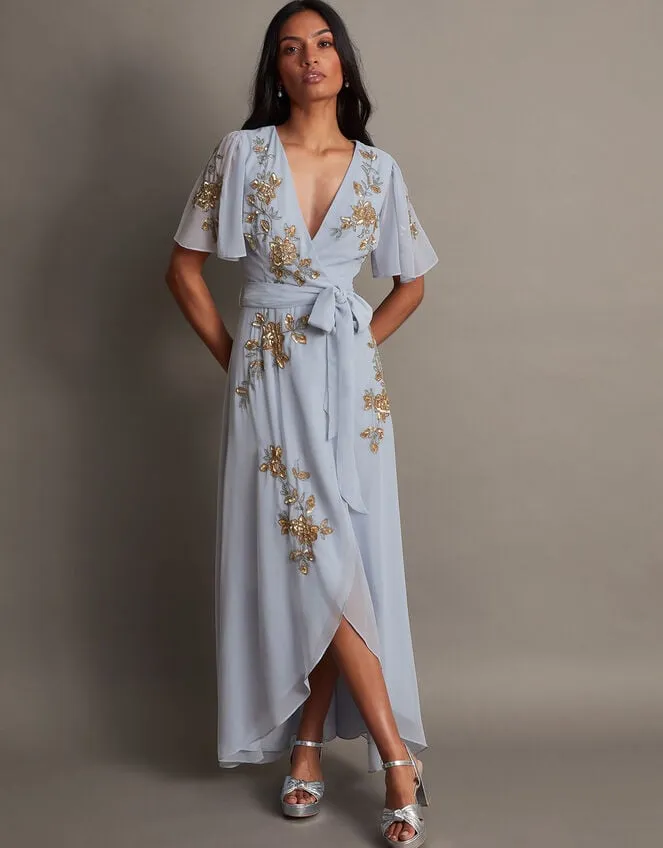 Sarah Embellished Wrap Dress Women Monsoon Occasionwear