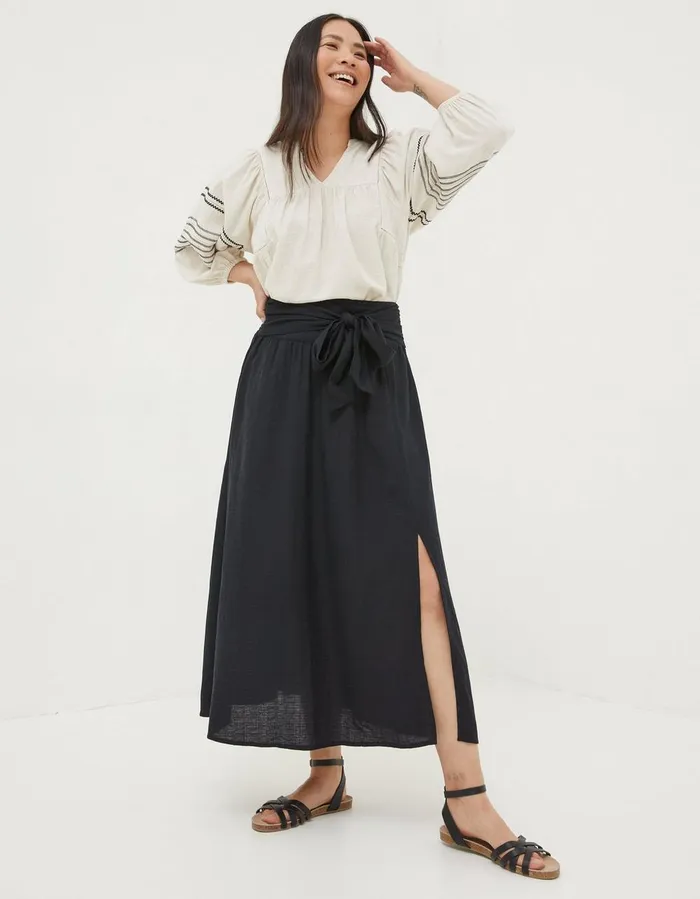 Sascha Midi Skirt Black Women FatFace Skirts