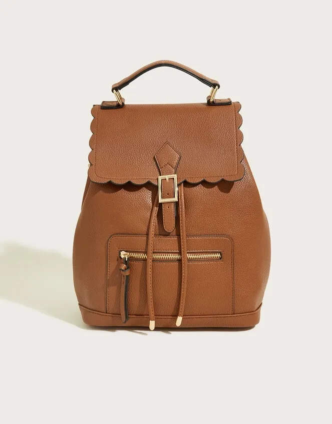 Scallop Backpack Tan Women Monsoon Bags and Purses